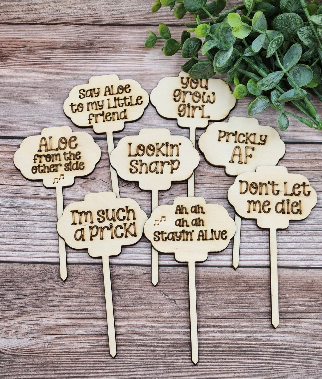 Funny plant stakes set