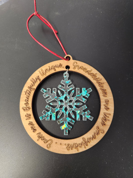 Grandchildren Snowflake ornament