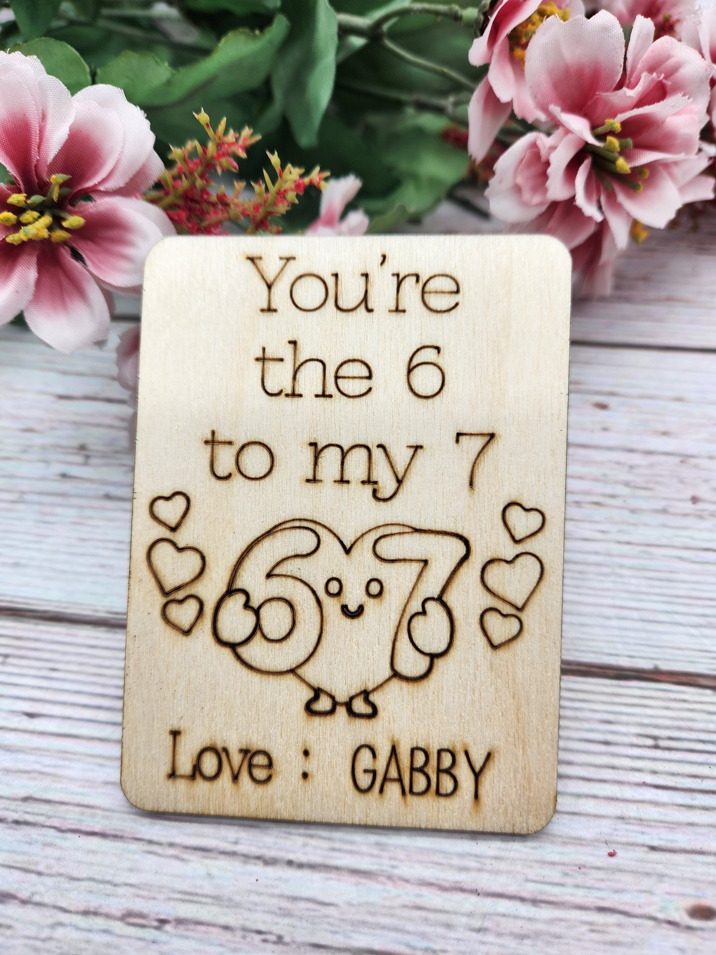 Kids Valentine Classroom Gifts – “You’re the 6 to My 7” Wooden Valentines (Set of 20)