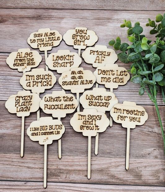 Funny plant stakes set