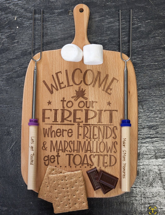Welcome to Our Firepit S’mores Board Gift Set