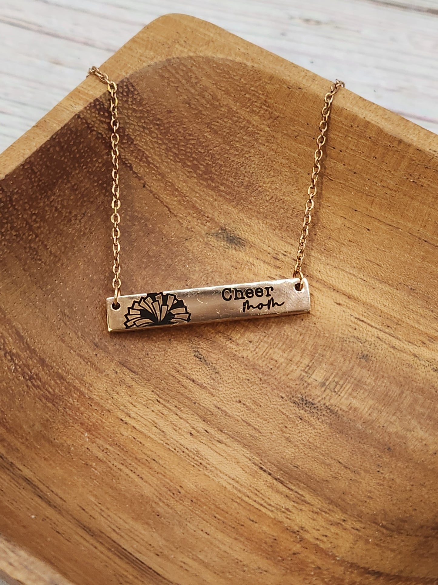 Abington Youth Football & Cheer Football Mom & Cheer Mom Bar Necklace