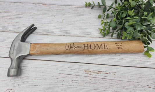 "Welcome Home" Engraved Hammer – Custom Realtor Closing Gift