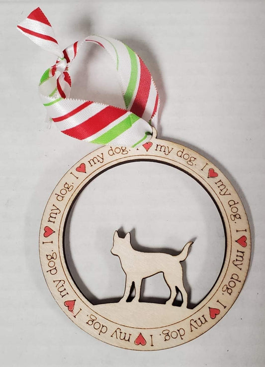 I love my dog ornament