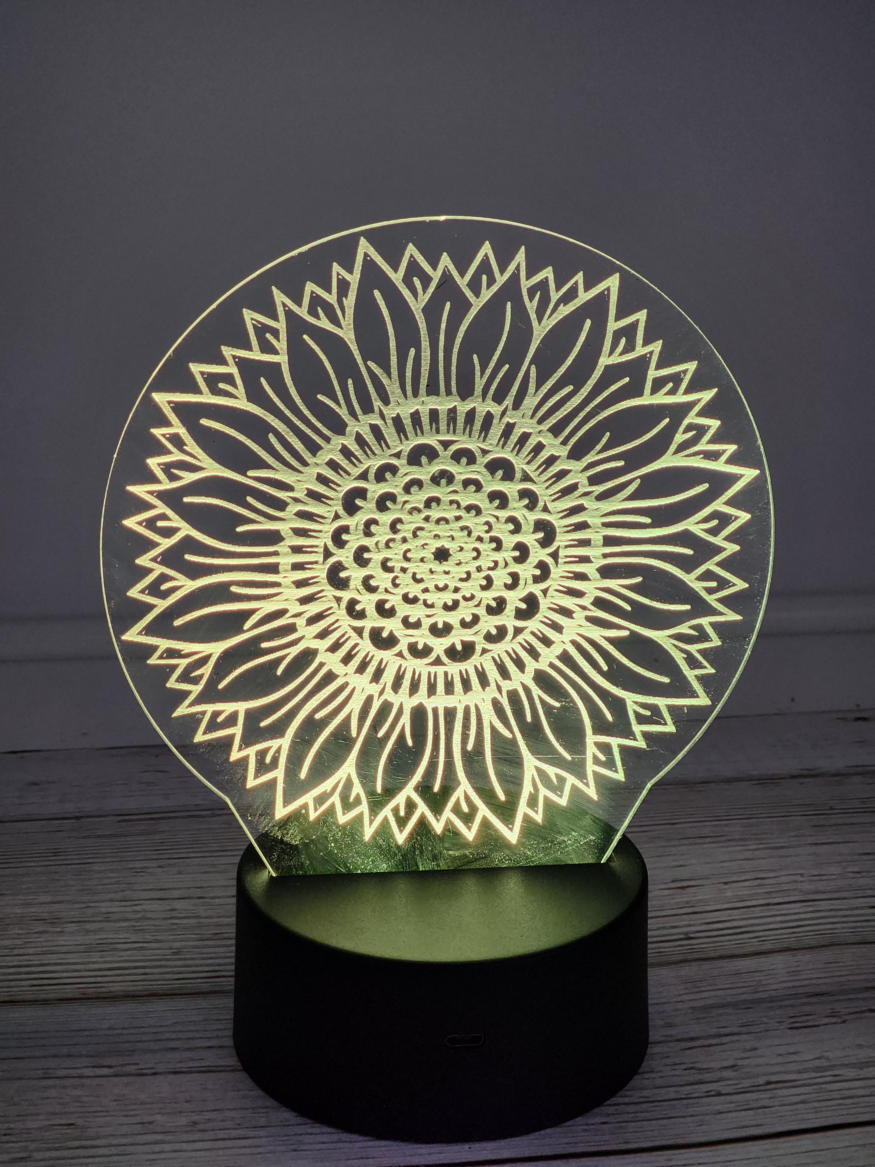 Sunflower LED Light – Burning Stitches