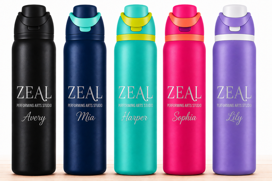 Custom Dance Studio Water Bottle | Personalized Dancer Name Bottle | Studio Team Drinkware
