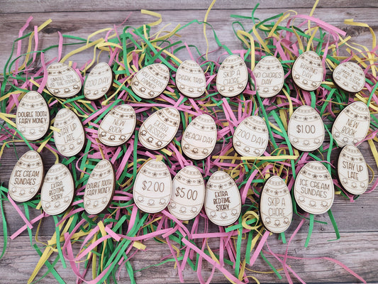Easter egg shaped tokens