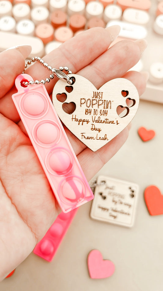 Pop-It Valentine Keychains