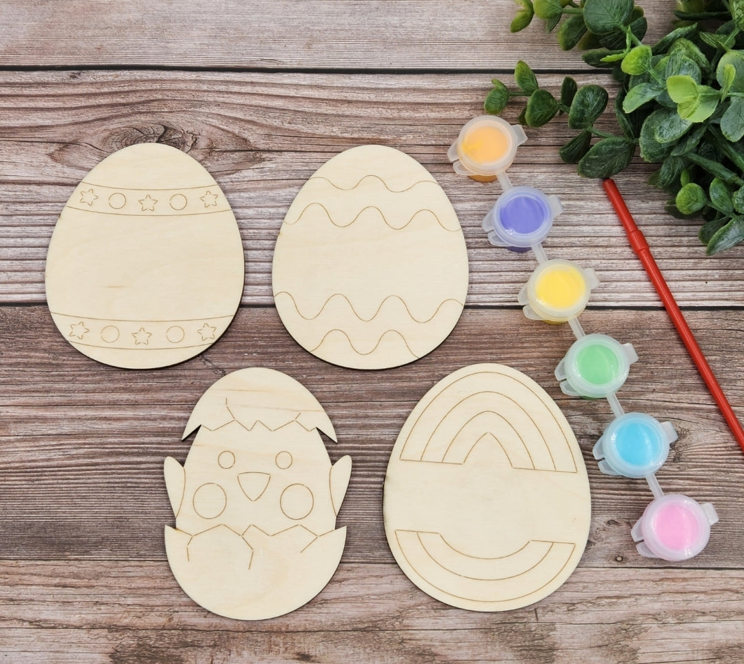 DIY Easter Paint Kit – Wooden Easter Egg Craft for Kids – Burning Stitches