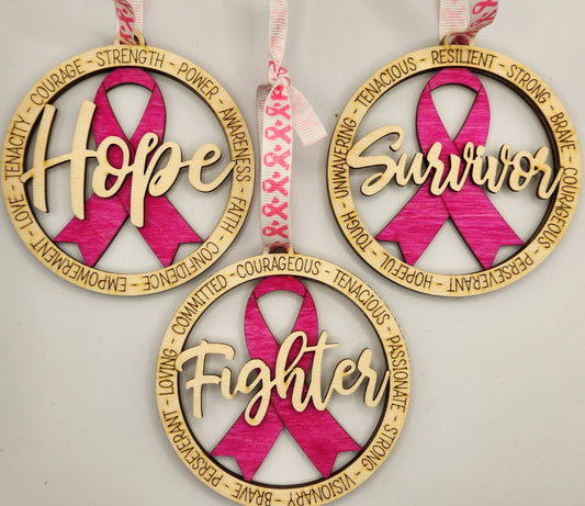 Breast Cancer Car Charm/Ornament